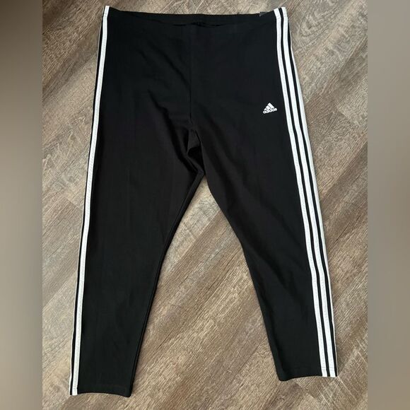 Adidas 3-Stripe High Rise Tight Fit Leggings-Size 2X - Picture 1 of 9